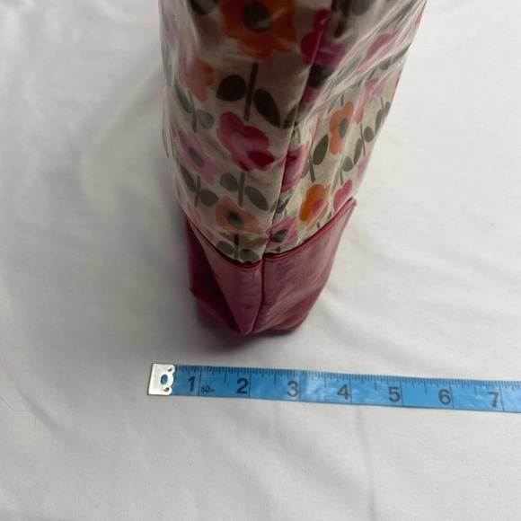 Vera Bradley Frill large tote shoulder bag red patent trim floral body - Picture 7 of 13